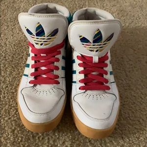 Women’s retro adidas hightop shoes